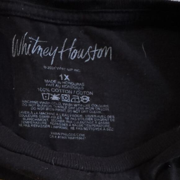 Whitney Houston T-Shirt Black Crew Neck Photo Montage, Size 1X - Picture 3 of 6